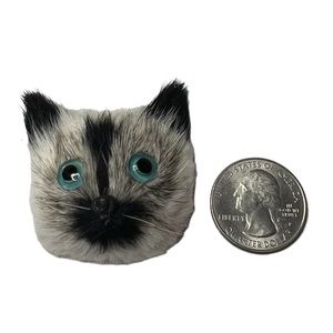 VINTAGE | 1950s Siamese Cat Fur Handmade Brooch Pin